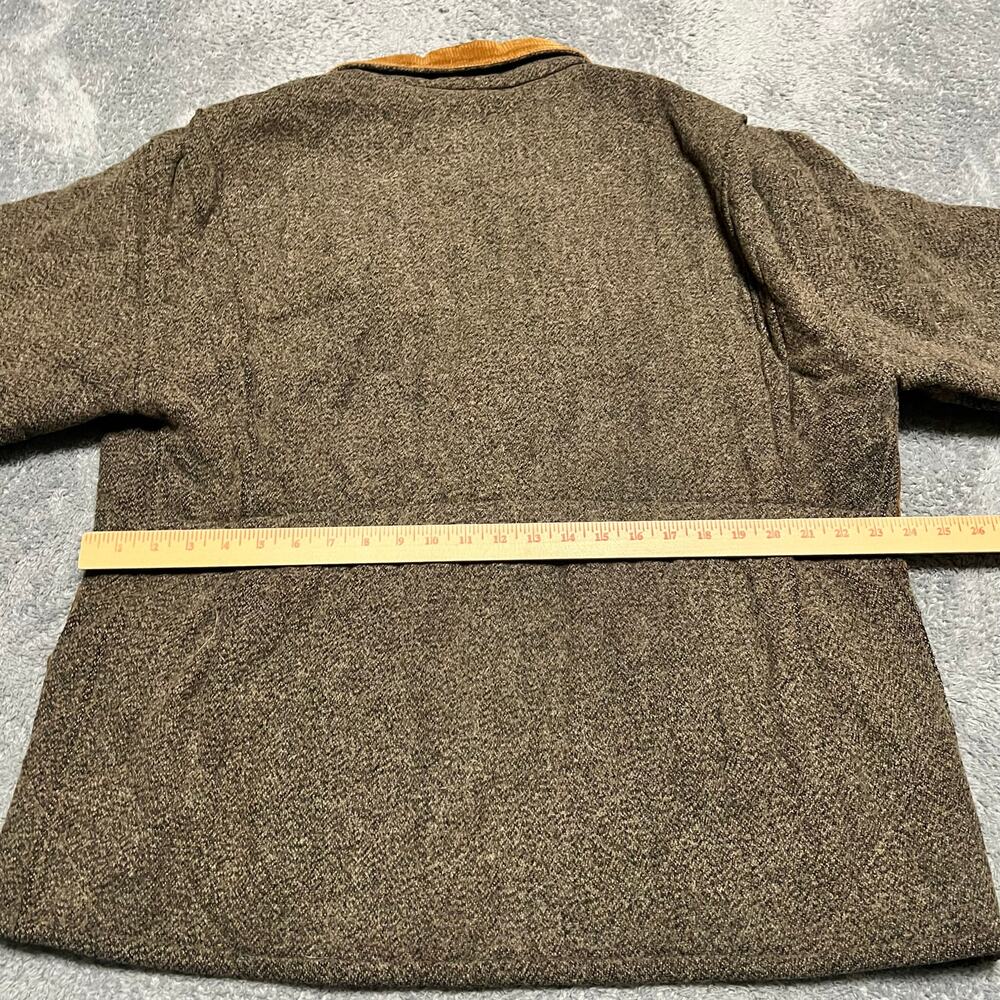 Woolrich Vintage Coat Mens Large Brown Wool Quilts Lined Corduroy Collar Jacket* - Picture 6 of 9